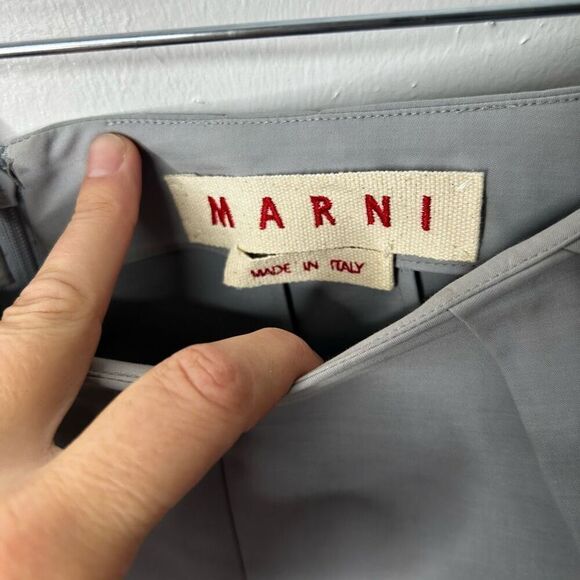 Marni Gray Pencil Skirt Size EU 44 US 12 Zipper Back Closure Drapey Italy - Picture 4 of 13